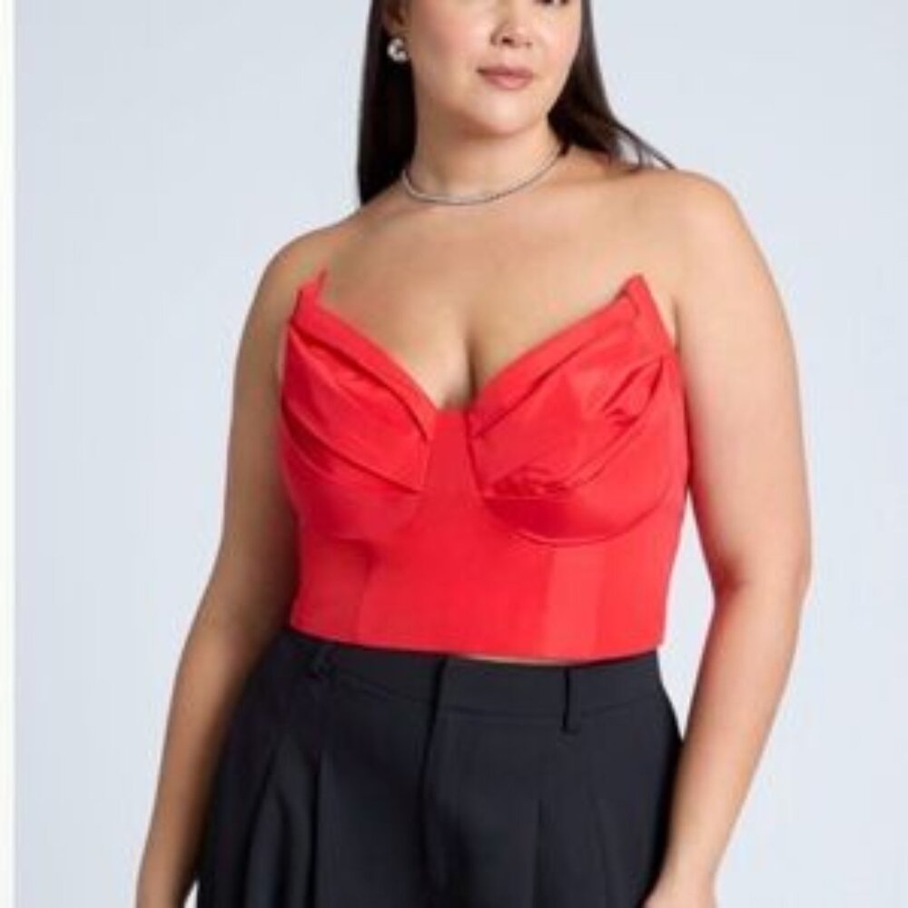 Eloquii Red Crop Top/Halter Top - Size 16